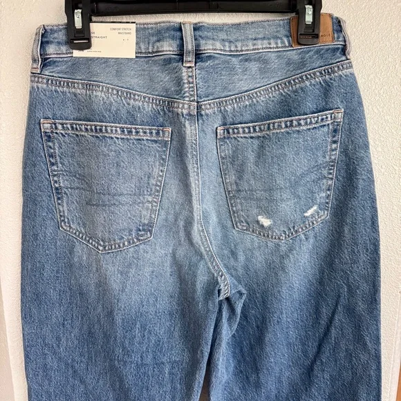 AMERICAN EAGLE SUPER HIGH WAISTED BAGGY STRAIGHT JEAN - Picture 8 of 11